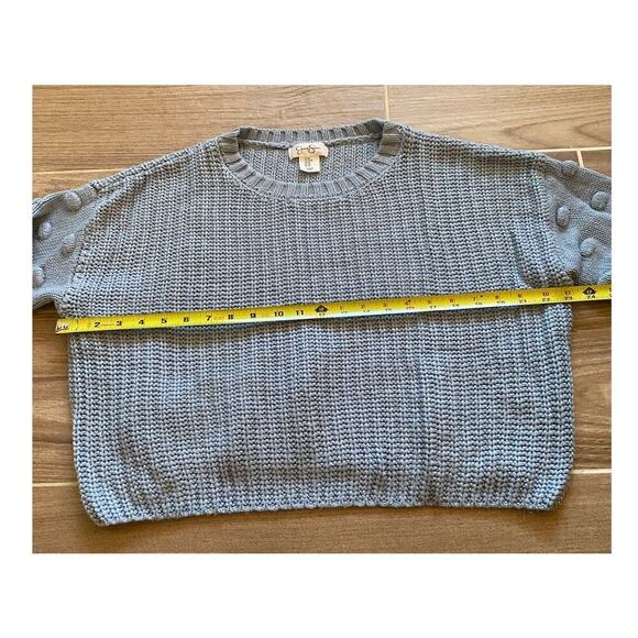 Jessica Simpson Cottagecore Boho Crewneck Knitted Puff Sleeve Sweater - Picture 7 of 8